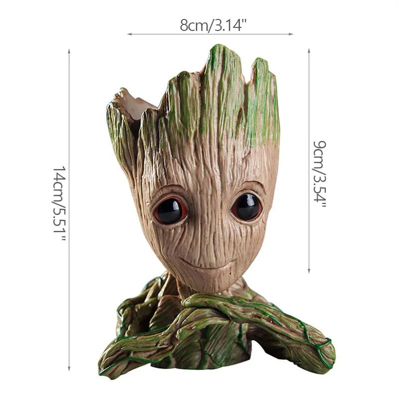 Fashion Handicrafts Anime Action Groot Character Multifunction Plants Flower Pot Pen Holder Storage Organizer Home Decor Crafts