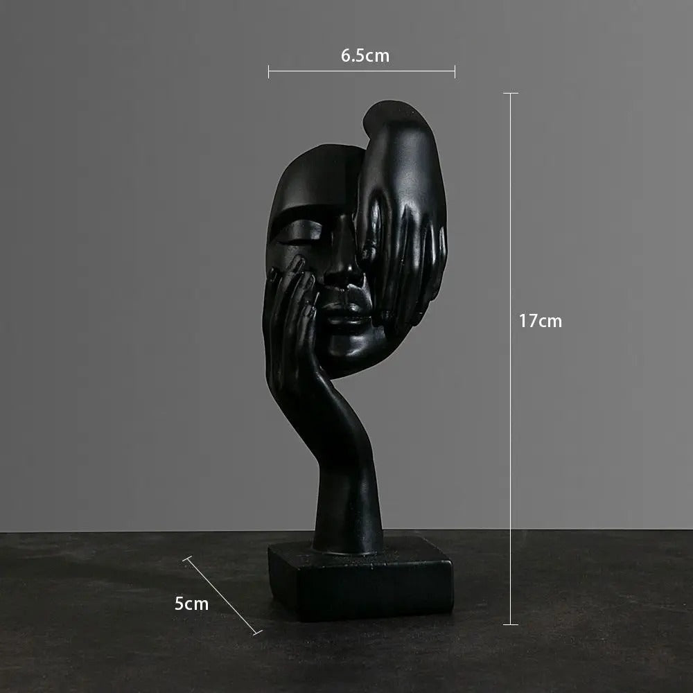 Nordic Resin Abstract Statue Desktop Ornaments Sculpture Figurines Face Character Light Luxury Art Crafts Office Home Decor