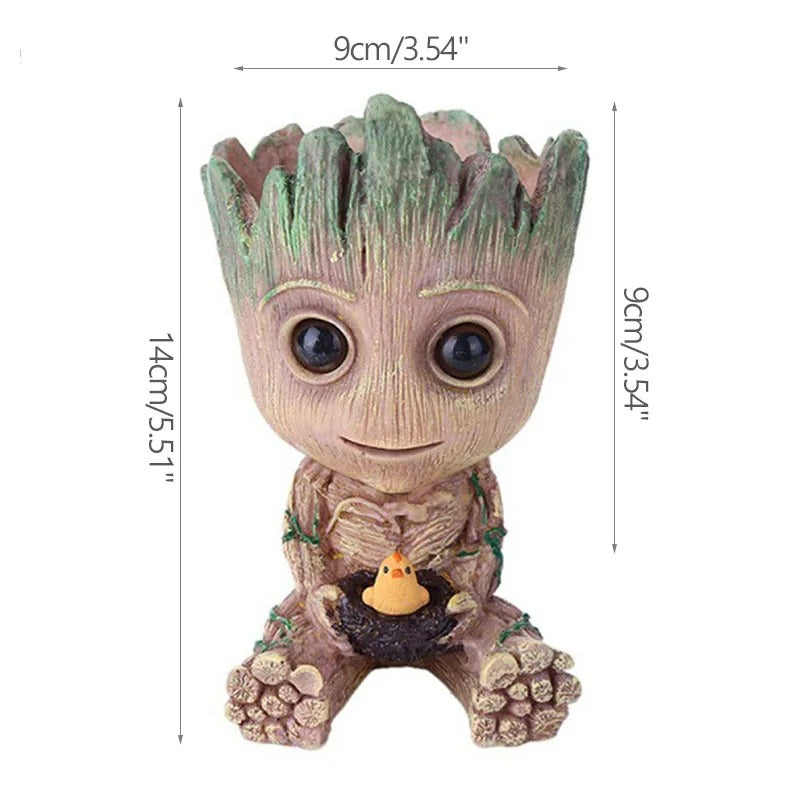 Fashion Handicrafts Anime Action Groot Character Multifunction Plants Flower Pot Pen Holder Storage Organizer Home Decor Crafts