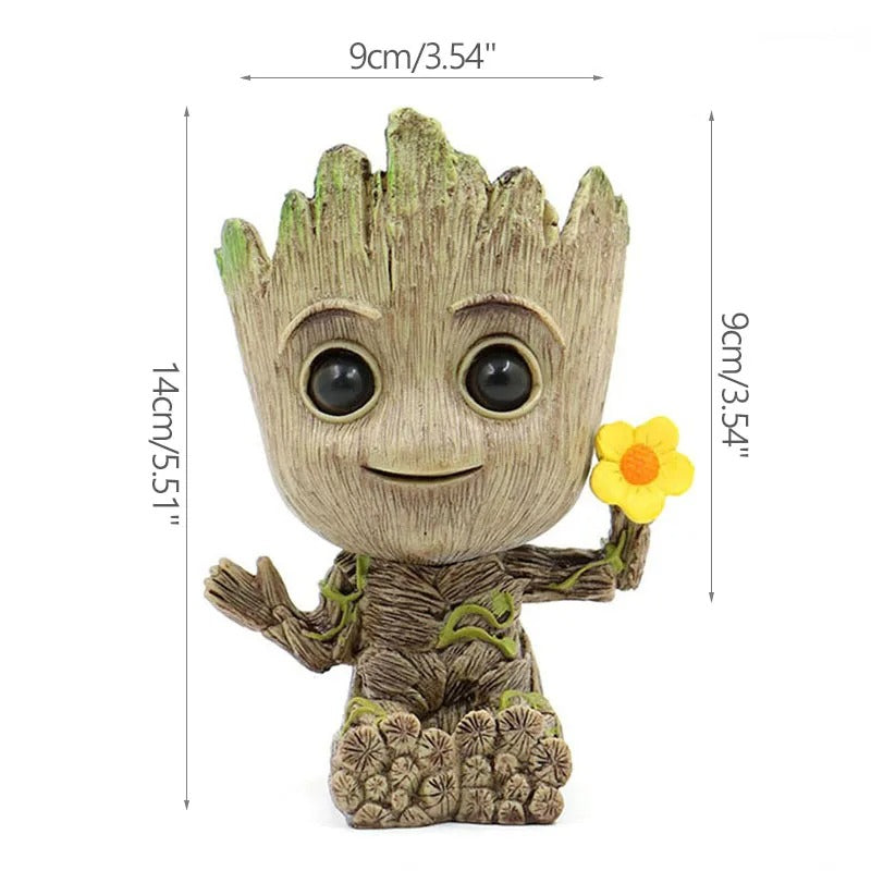 Fashion Handicrafts Anime Action Groot Character Multifunction Plants Flower Pot Pen Holder Storage Organizer Home Decor Crafts