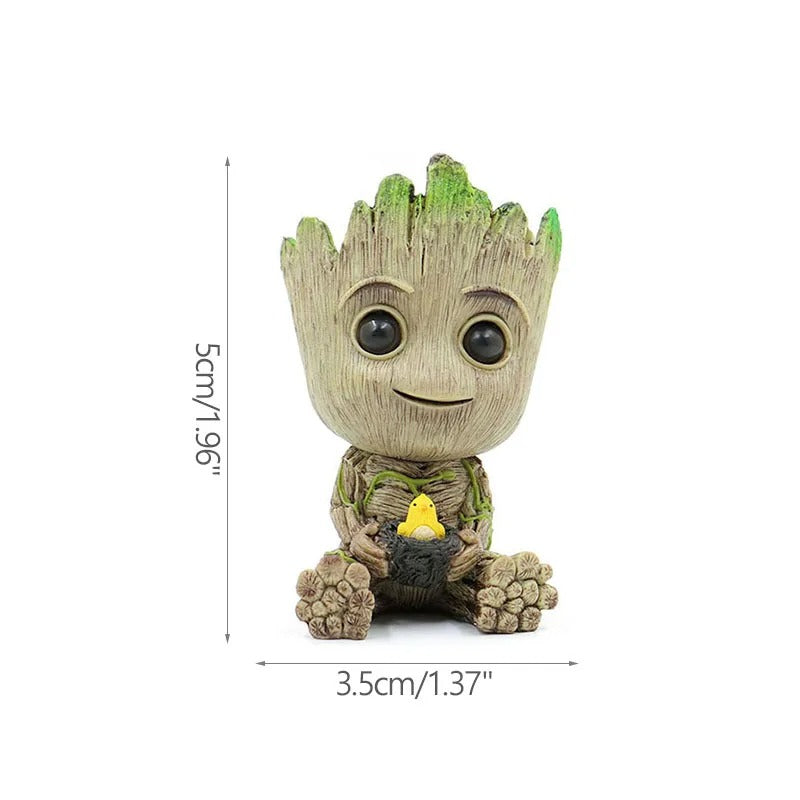 Fashion Handicrafts Anime Action Groot Character Multifunction Plants Flower Pot Pen Holder Storage Organizer Home Decor Crafts