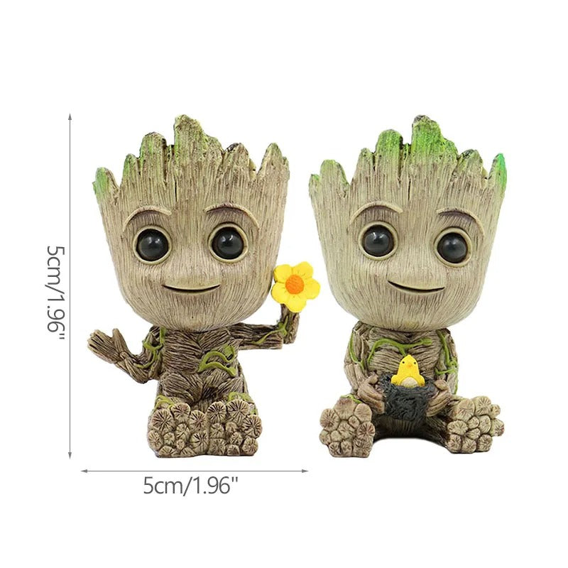 Fashion Handicrafts Anime Action Groot Character Multifunction Plants Flower Pot Pen Holder Storage Organizer Home Decor Crafts