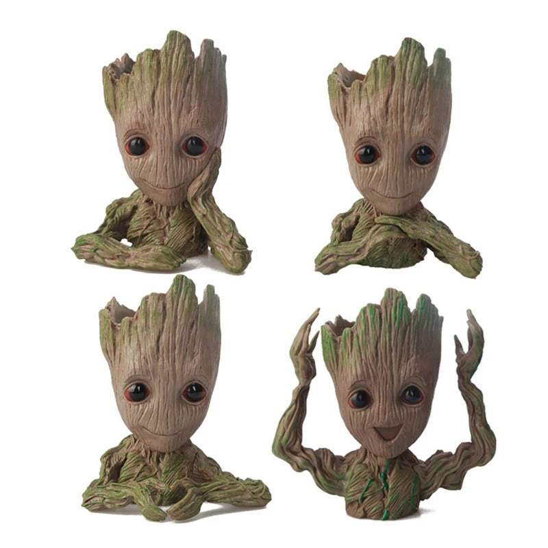 Fashion Handicrafts Anime Action Groot Character Multifunction Plants Flower Pot Pen Holder Storage Organizer Home Decor Crafts