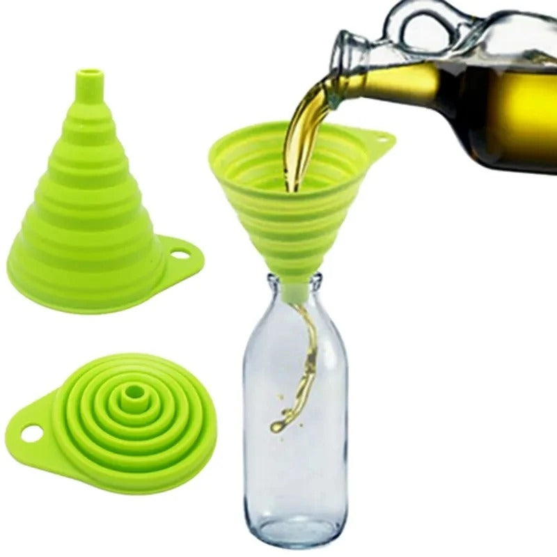 mini Foldable Funnel Silicone Collapsible Portable Funnels for Fuel Hopper Beer Oil Kitchen Accessories Tools Items