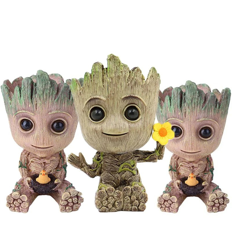 Fashion Handicrafts Anime Action Groot Character Multifunction Plants Flower Pot Pen Holder Storage Organizer Home Decor Crafts