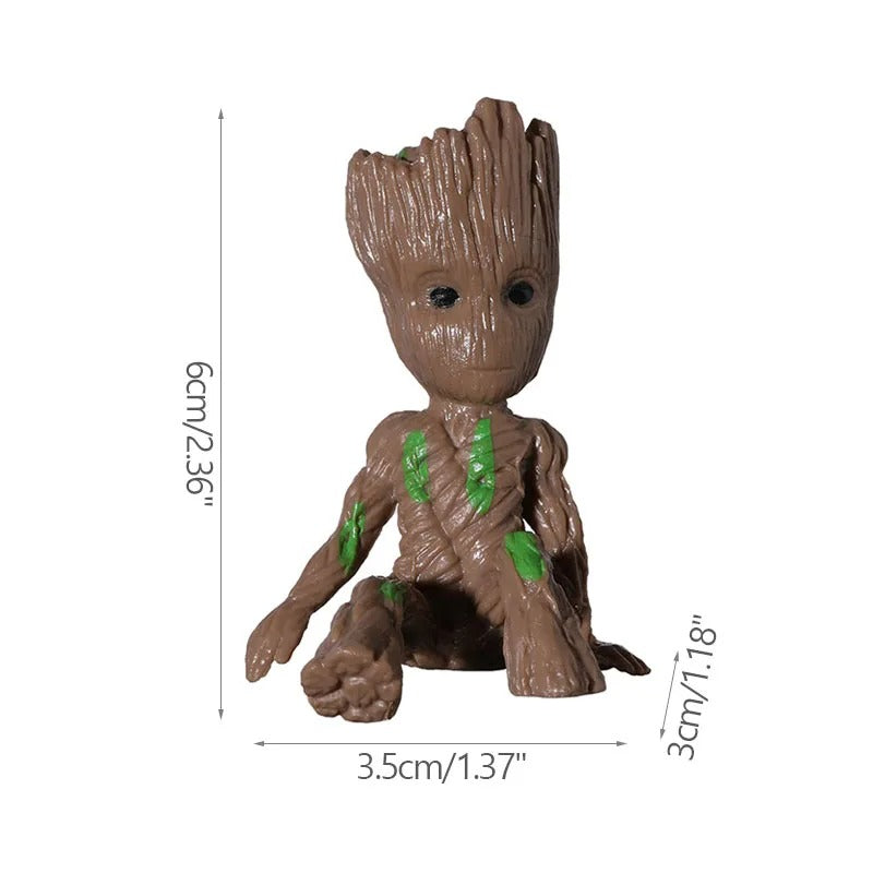 Fashion Handicrafts Anime Action Groot Character Multifunction Plants Flower Pot Pen Holder Storage Organizer Home Decor Crafts