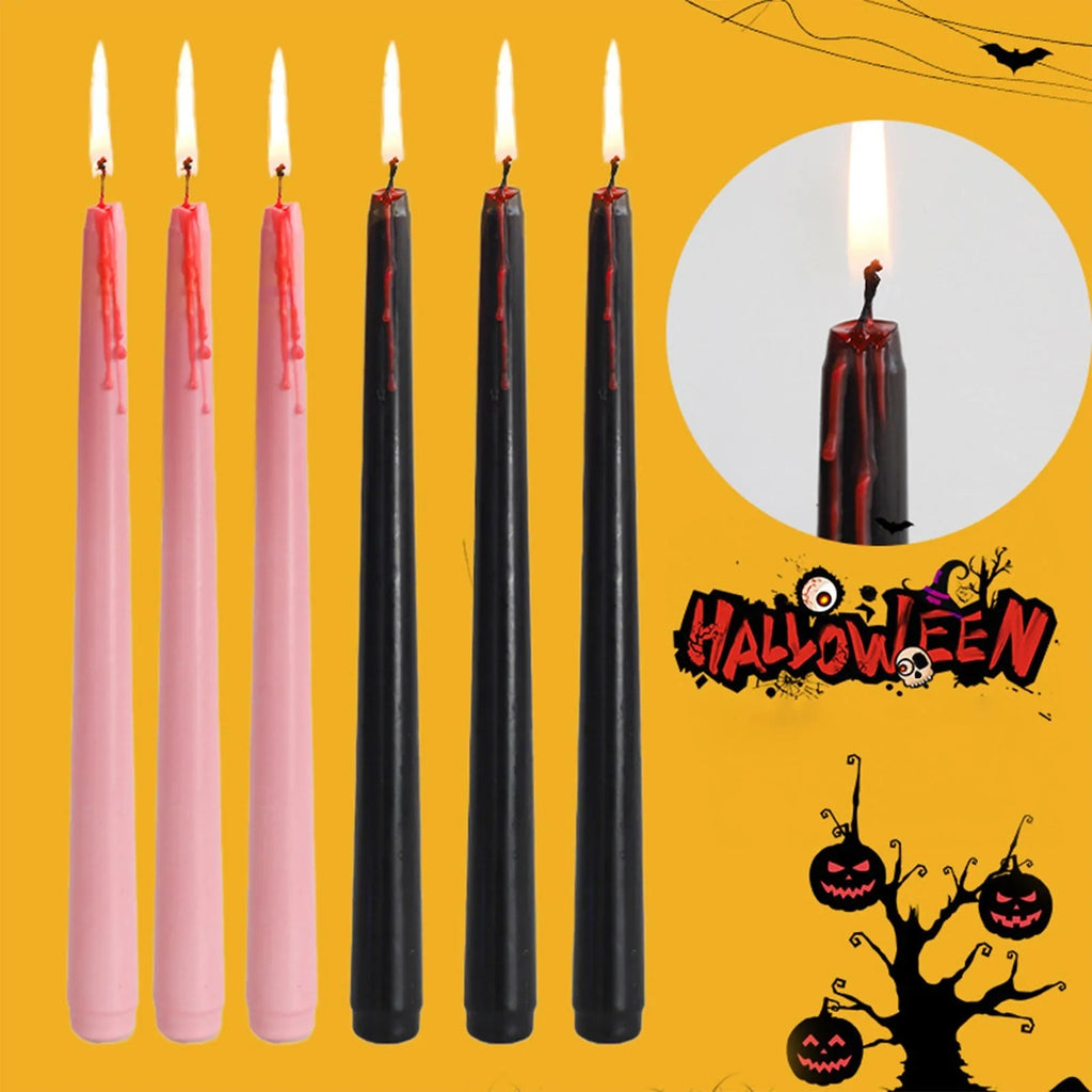 4 Pack Vampire Tears Taper Candles 9.84inch Horror Blood Drop Candle Set For Halloween Party Gothic Home Decor Ornaments