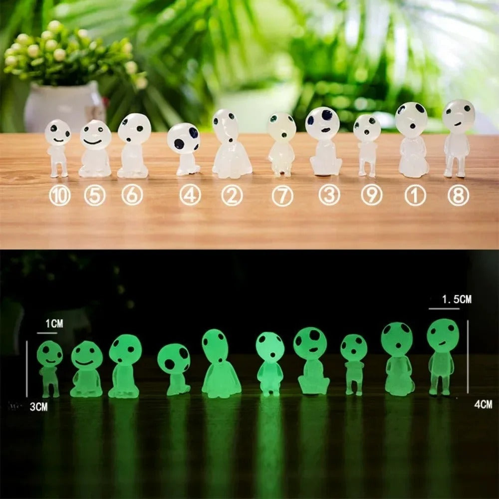 10pcs Cute Miniature Figures Landscape Decoration Fish Tank Home Decoration Garden Decoration Mini Ornament Glow in The Dark