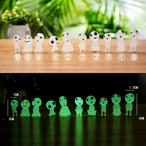 10pcs Cute Miniature Figures Landscape Decoration Fish Tank Home Decoration Garden Decoration Mini Ornament Glow in The Dark