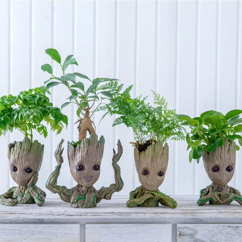 Fashion Handicrafts Anime Action Groot Character Multifunction Plants Flower Pot Pen Holder Storage Organizer Home Decor Crafts