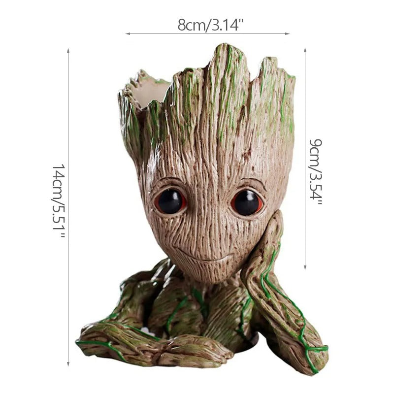Fashion Handicrafts Anime Action Groot Character Multifunction Plants Flower Pot Pen Holder Storage Organizer Home Decor Crafts