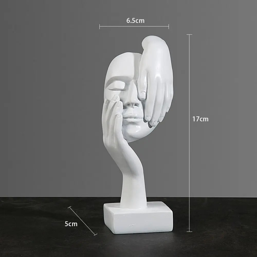 Nordic Resin Abstract Statue Desktop Ornaments Sculpture Figurines Face Character Light Luxury Art Crafts Office Home Decor
