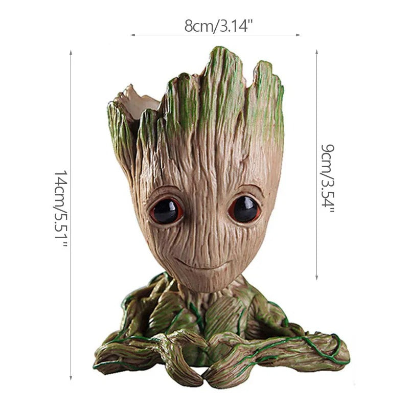 Fashion Handicrafts Anime Action Groot Character Multifunction Plants Flower Pot Pen Holder Storage Organizer Home Decor Crafts